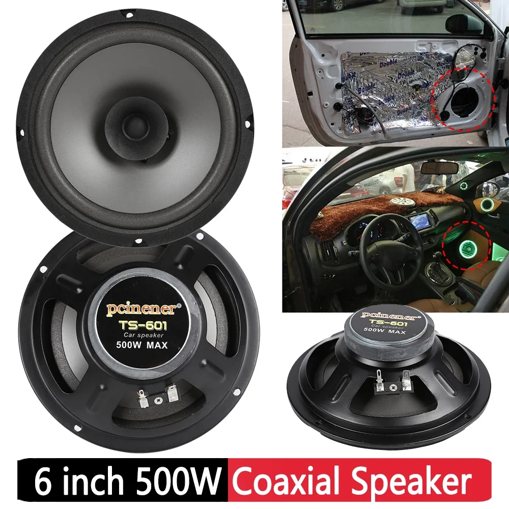 TS-601, 500W, 6インチ,ステレオ,フルレンジ,オーディオ,音楽用の車の
