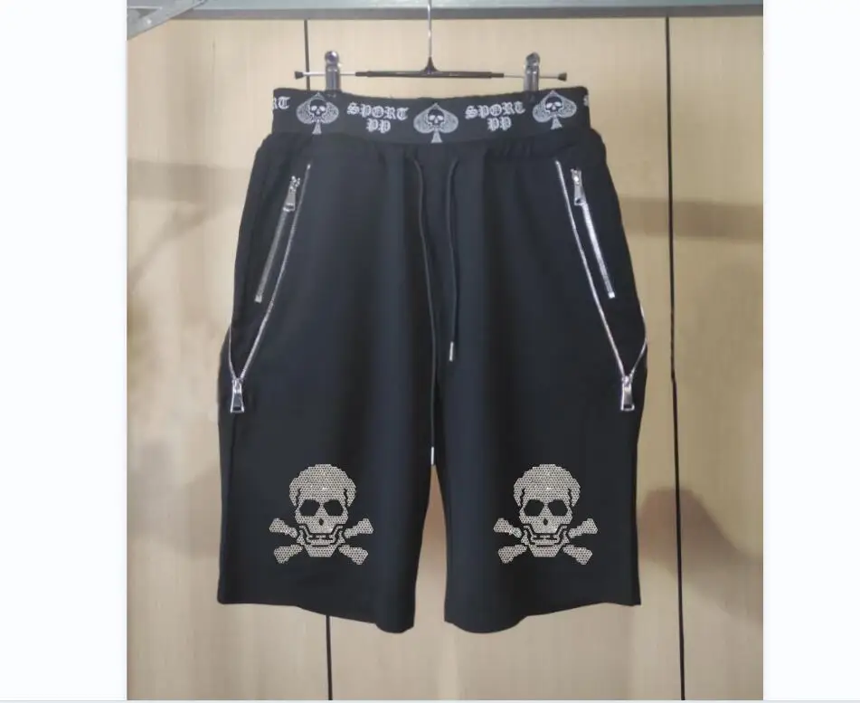 Brand designer men Casual shorts streetwear   summer Rhinestone drop shipping