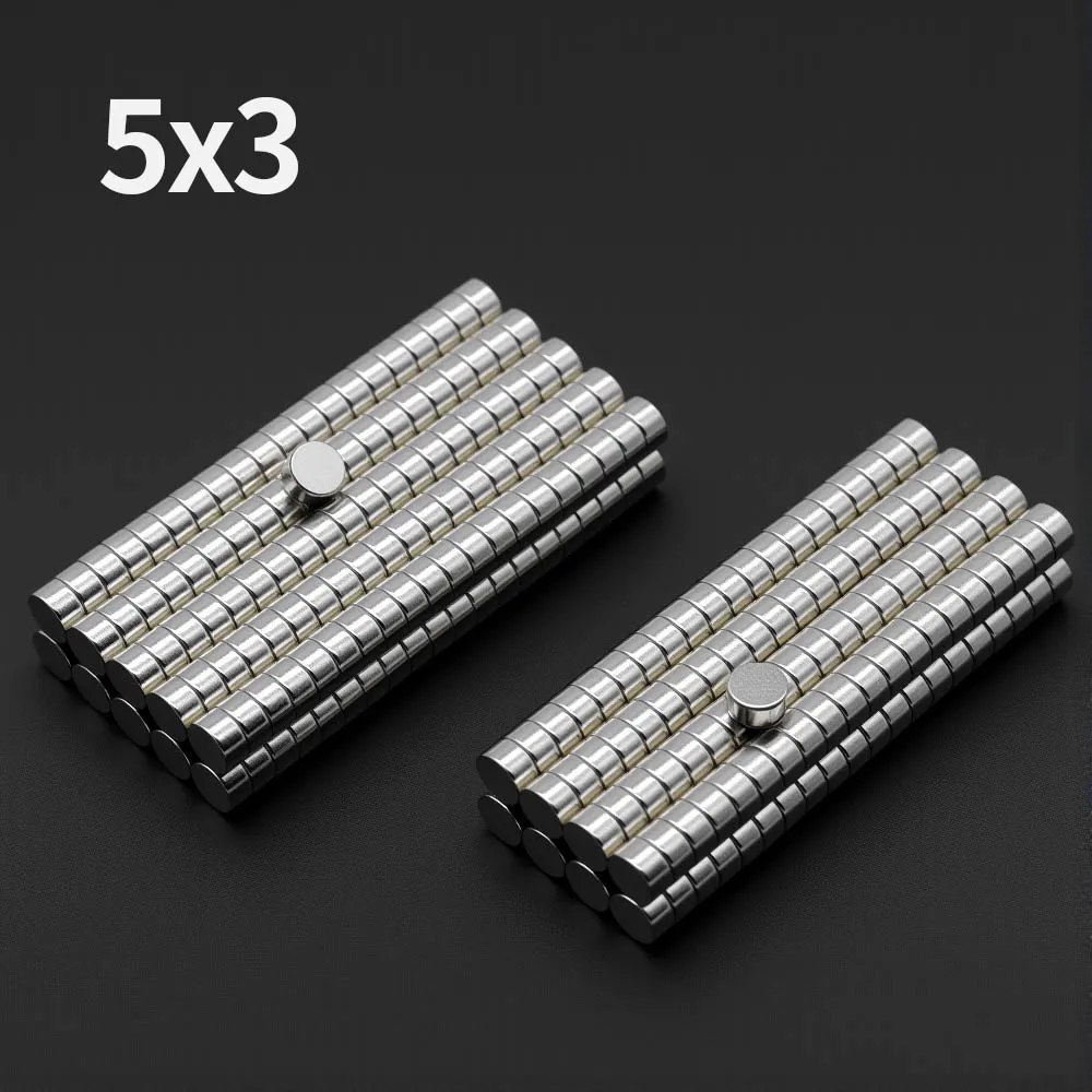 5x3mm aimant néodyme puissant N35 NdfeB imanes magnétiques permanents ronds Super forts aimants de réfrigérateur bricolage