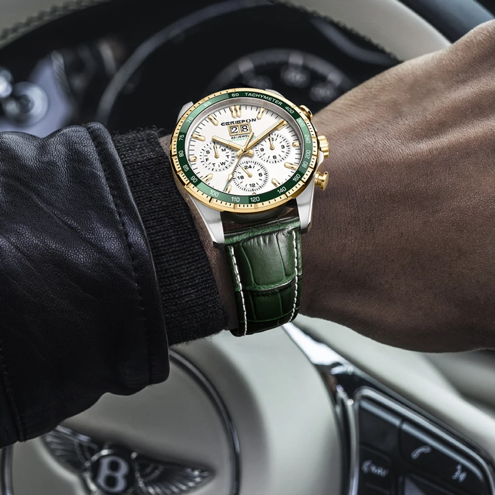 Reloj mecánico automático para hombre, relojes Pagani Designs para hombre, relojes de pulsera deportivos con banda de cuero, reloj Masculino