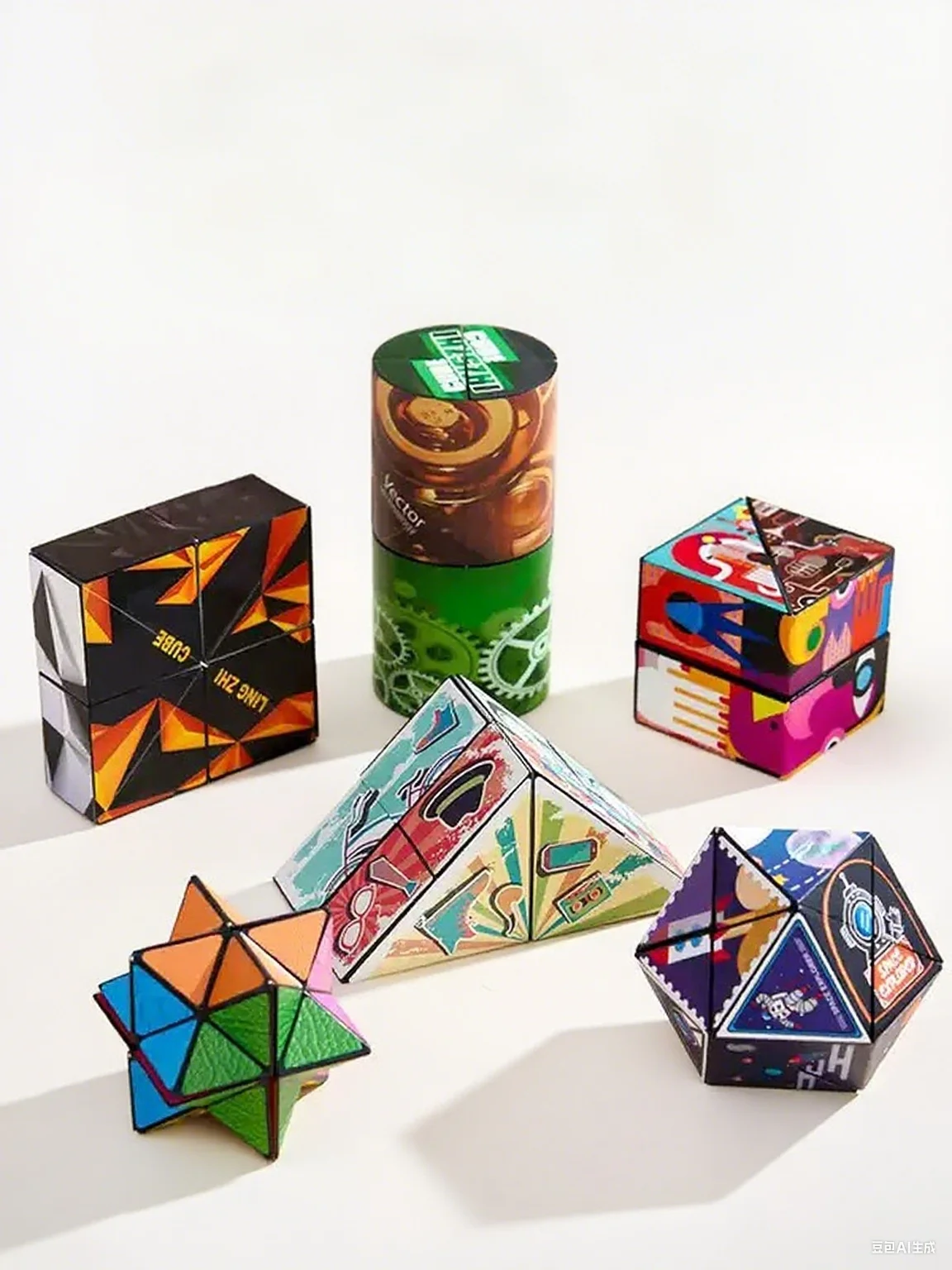 Bundel - Premium 2x2 tot 6x6 piramide en klassieke magische kubussen met gladde stickers - STEM educatieve puzzels voor kinderen en volwassenen