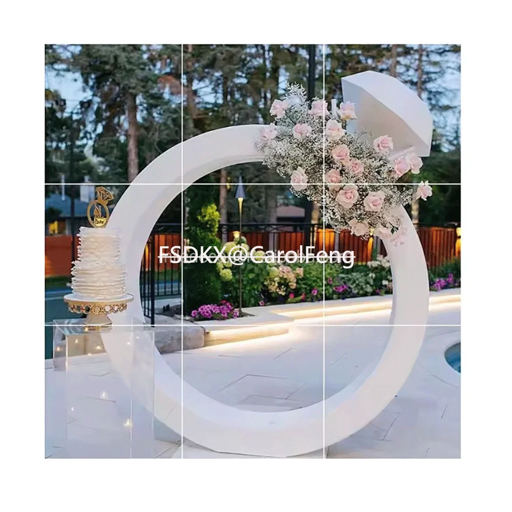 

Wholesale White Ring Round Acrylic Arch Structure Circle Backdrop For Event Decor