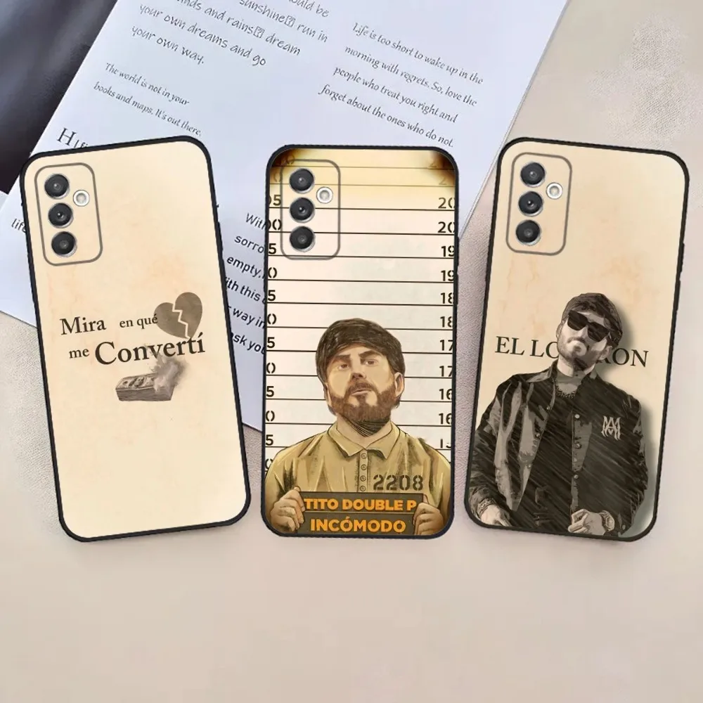 حافظة هاتف EL LOKERON Tito Double P لهاتف سامسونج S24,23,22,30,21,10,9,Ultra,Plus,Lite,FE,5G حافظة ناعمة سوداء