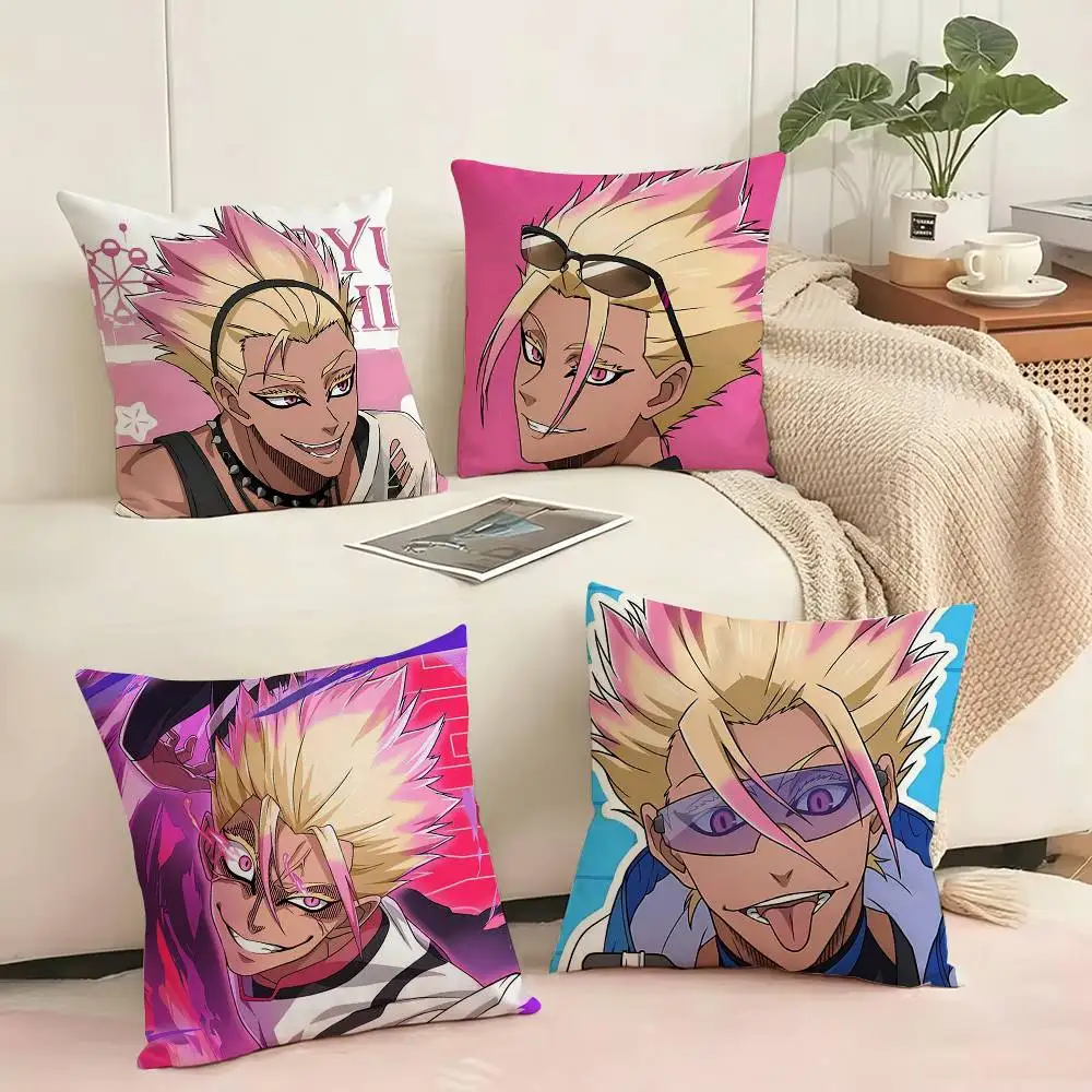 

Anime BLUE Shidou Ryusei Pillow Case Square Double-Sided Sofa Cushion Cover Bedroom Bedside Pillow Gift