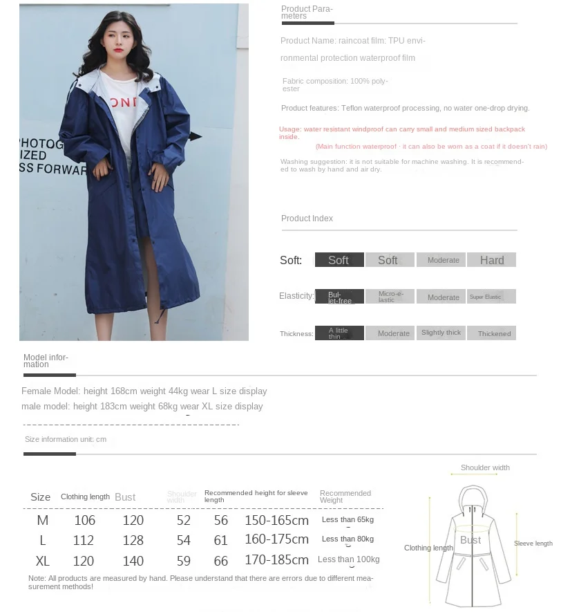 2023Long Rainwear Raincoat Men Women/Female Poncho Waterproof Windproof Pullover Breathable Rain Coat Chubasquero Mujer Raingear