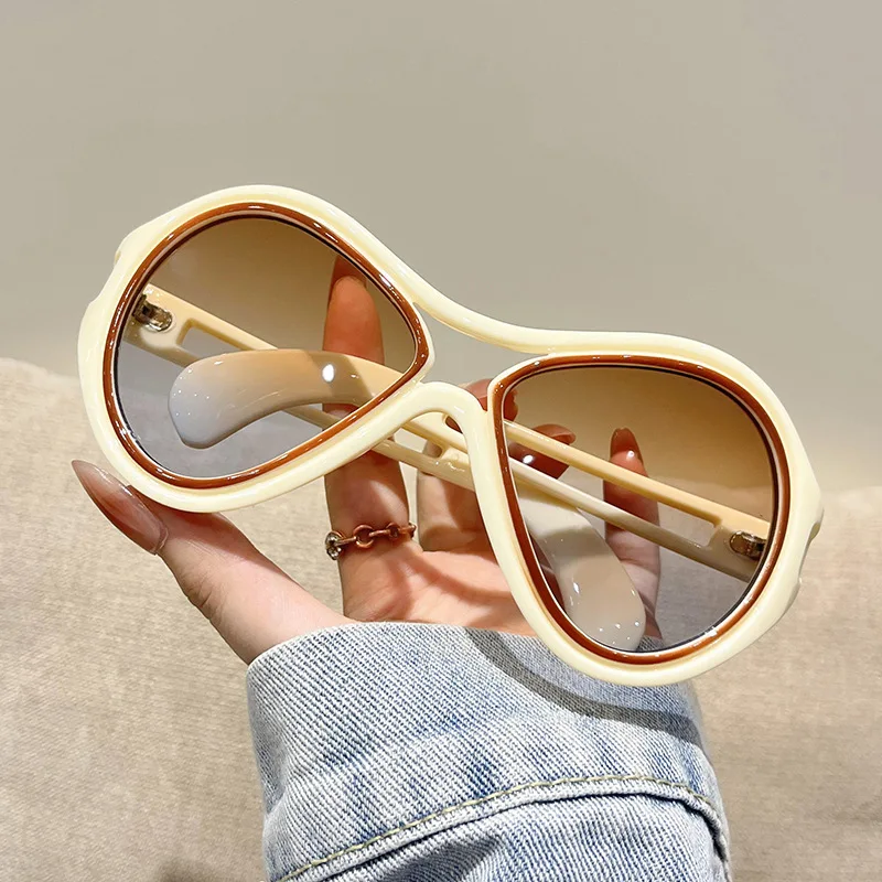 2026 Irregular Retro Oversized Frame Sunglasses Punk Unisex UV400 Anti-UV Outdoor Fashion Shades