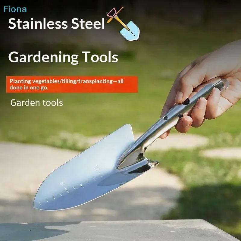 ✔Stainless Steel Small Shovel Planting Flowers Garden Tools Pot Planting Gardening Digging Soil Flower Spade Gardening Tool