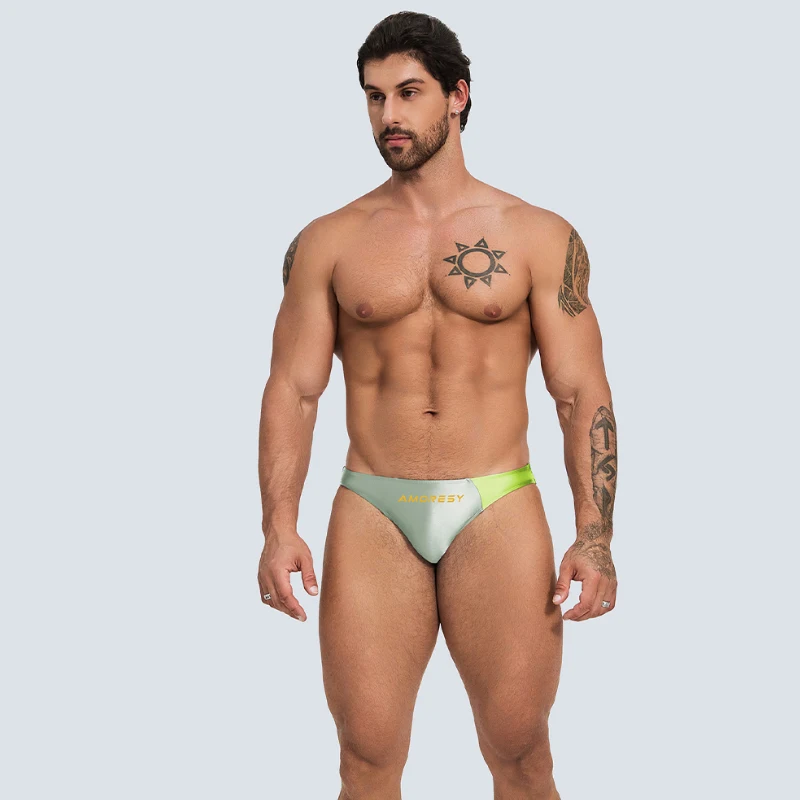 Maillot de bain brillant pour hommes, Spandex, mode Sexy, Style plage de vacances, slips de sous-vêtements pour hommes Spa