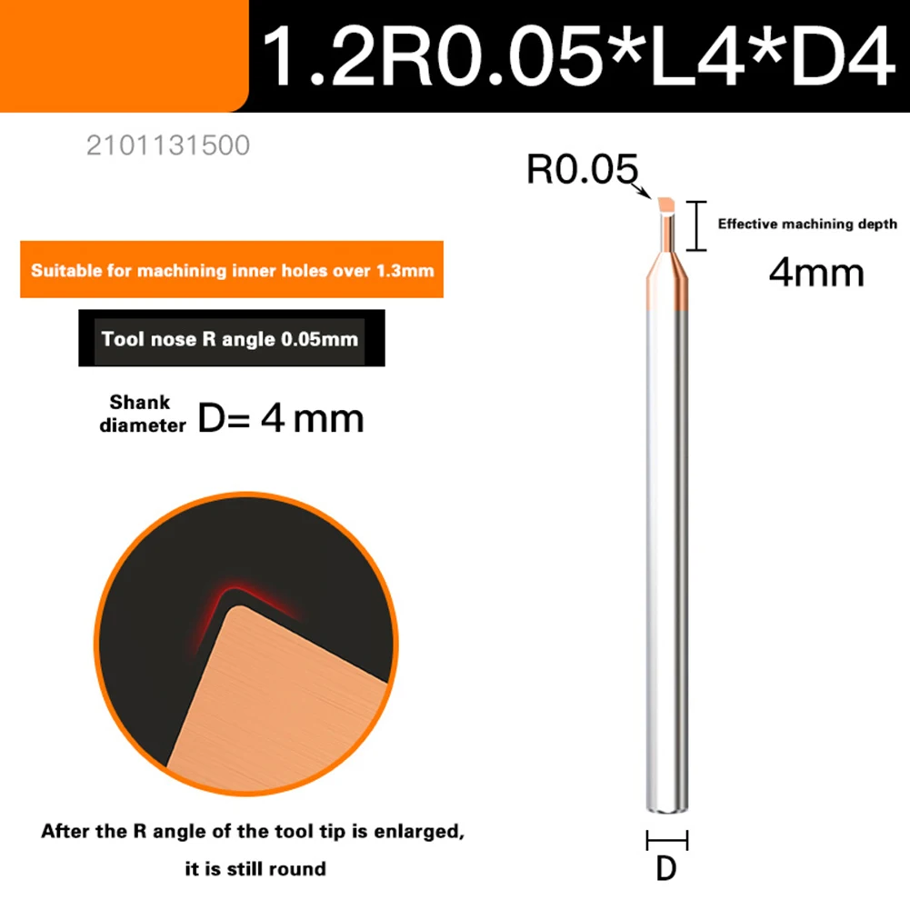 Cutting Tool Lathe Cutter Tool 1.2R0.05XL4XD4 Metal Thread Processing Tilt Angle Cutting Bevel Anti-vibration Design