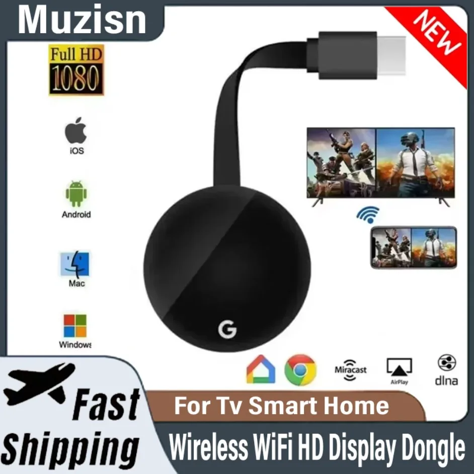لاسلكي واي فاي HDMI متوافق مع Chromecast جوجل mirascreen HD عرض دونغل وسائل الإعلام بث الفيديو التلفزيون المنزل الذكي ل ios/أندرويد