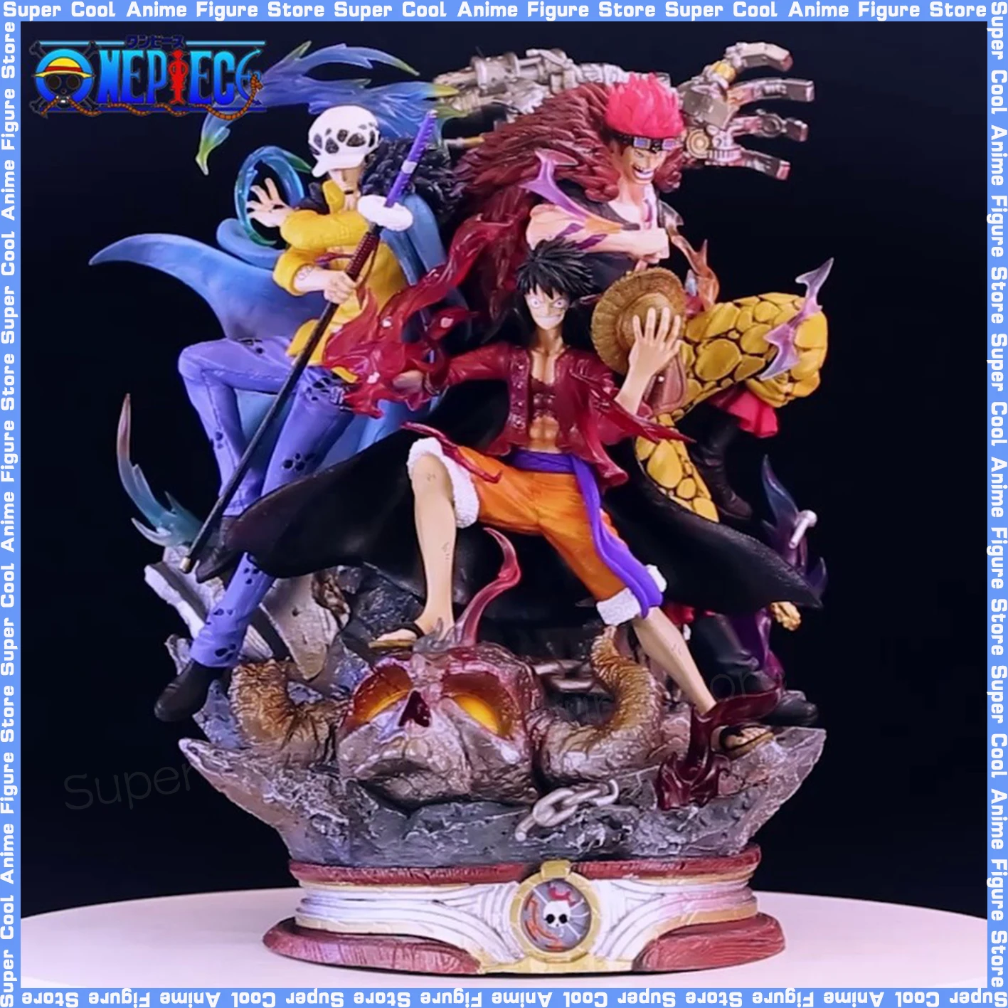 

40cm Anime Figures One Piece Luffy Kid Law Figures Worst Generation Luffy Figures Gk Statue Figurine New Model Collectible Toys