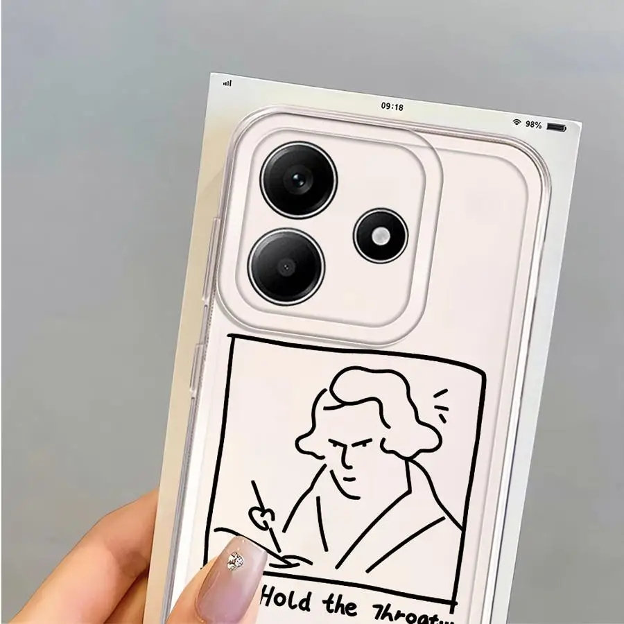 حافظة لهاتف Xiaomi Redmi Note 12 13C 9 9S 12S 10S 14 Pro Plus 13 11S 11 14C A4 نمط قلب الخط #6