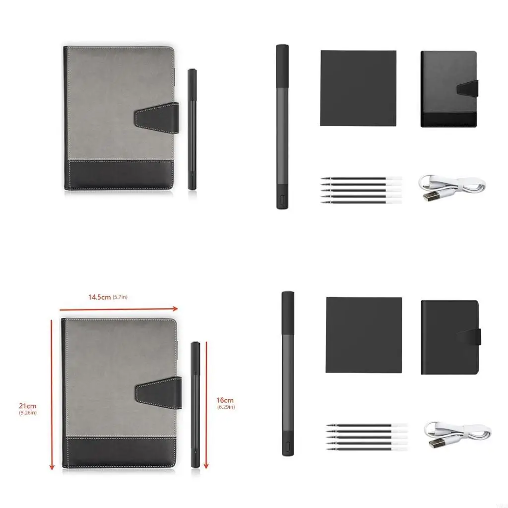 Y5LB Erasable Digital Notebook With Reusable Paper Refillable Leather Binder Cover