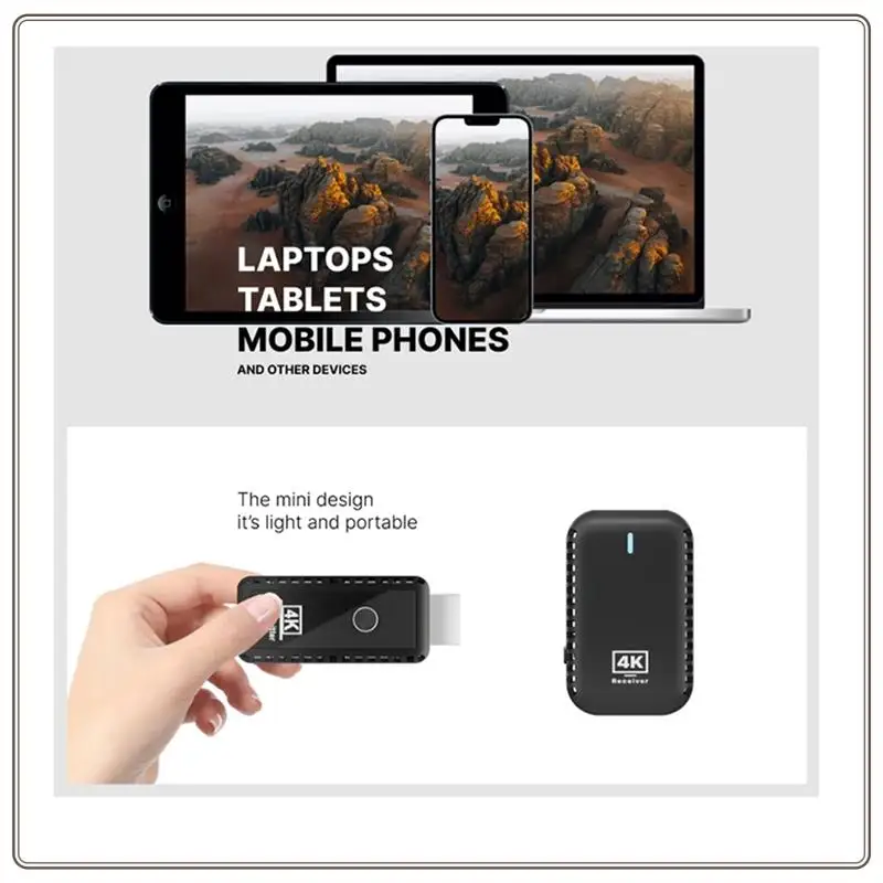 

Reliable-4K Wireless -Compatible Transmitter And Receiver Signal Extender Watch Movies From Laptops Pcs To HDTV Projectors,4