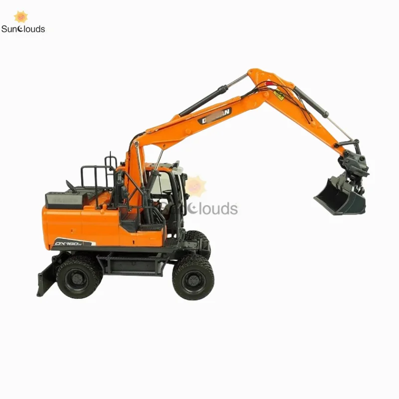 For Doosan DX160W Wheeled Excavator UH8134 1/50 Scale Die-Cast New in Original Box Die Cast Model Toy Car & Collection Gift