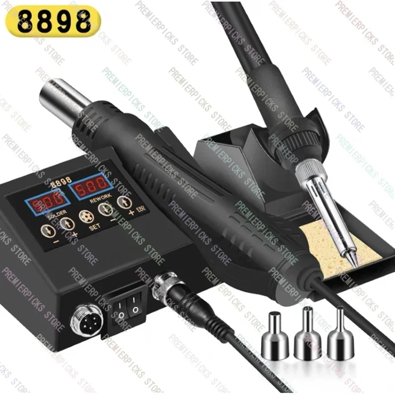 8898 Hot Air Gun Electric Soldering Iron Two-In-One  Station Computer Mobile Phone Welding Repair Diy Tool