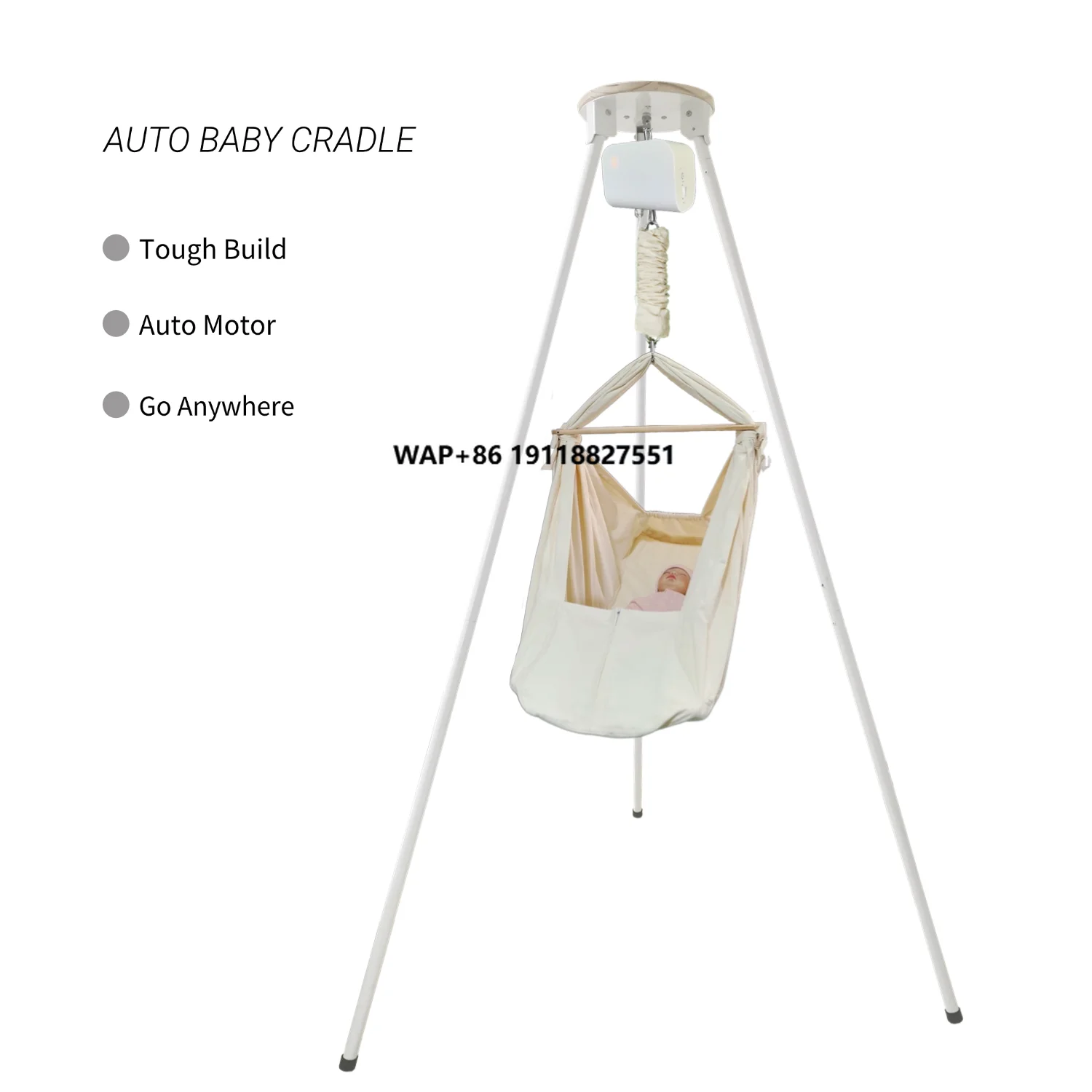 

Automatic Electronic Bassinet European-Style Metal Cradle Hammock with Spring for Baby for Indoor and Outdoor Use