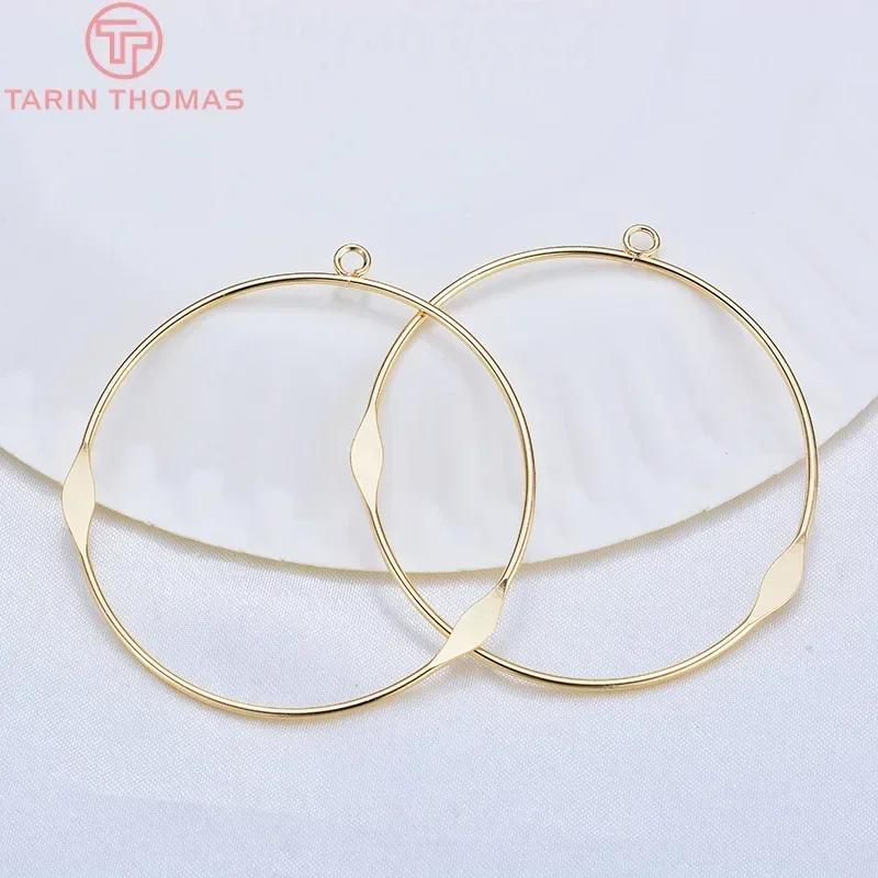 (3559)10PCS 48MM 24K Gold Color Plated Round Earrings Hoop High Quality DIY Jewelry Making Findings image 3
