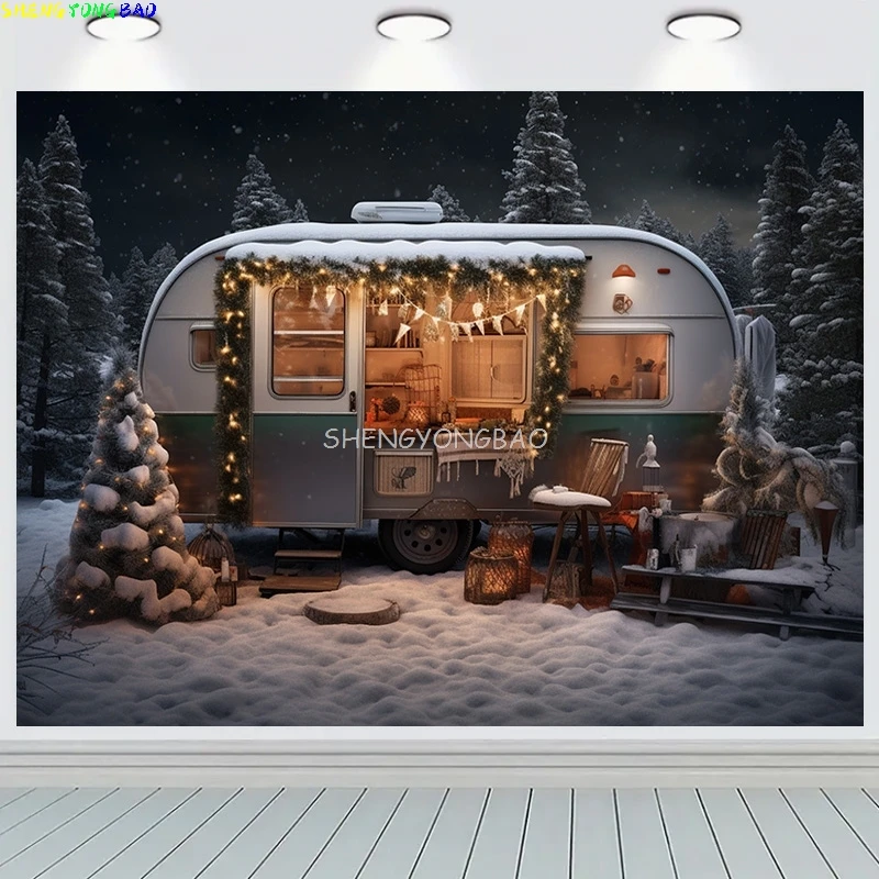 

Christmas day Photography Backdrops Props Arafed Candles Happy New Year Decorations Family Holiday Party Background DC-01