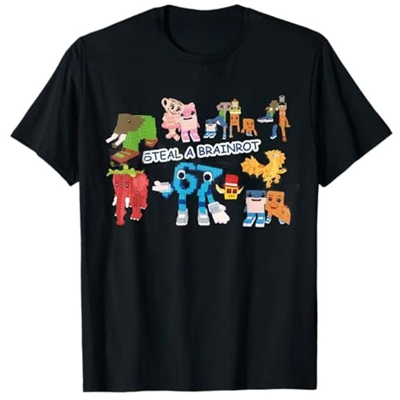 جديد سرقة الدماغ روت قميص مضحك ألعاب ميمي للبنين تي شيرت 67 ستة سبعة 6-7 مضحك الإيطالية Brainrot الاطفال الألعاب Y2k قائلا المحملة #2