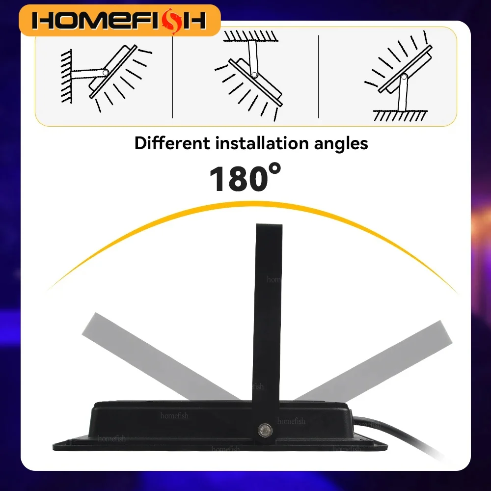 HOMEFISH RGB-schijnwerper 100W 50W 30W 20W 10W Reflector IP66 Waterdichte LED Spotlight 220V Projectorlamp Outdoor Tuinlicht