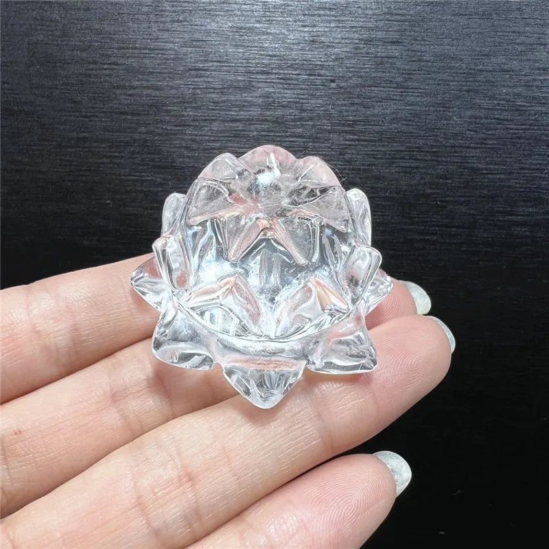 

Natural Amethyst Strawberry Rose White Quartz Crystal Lotus Flower Crafts Fengshui Ornaments Figurines Gifts