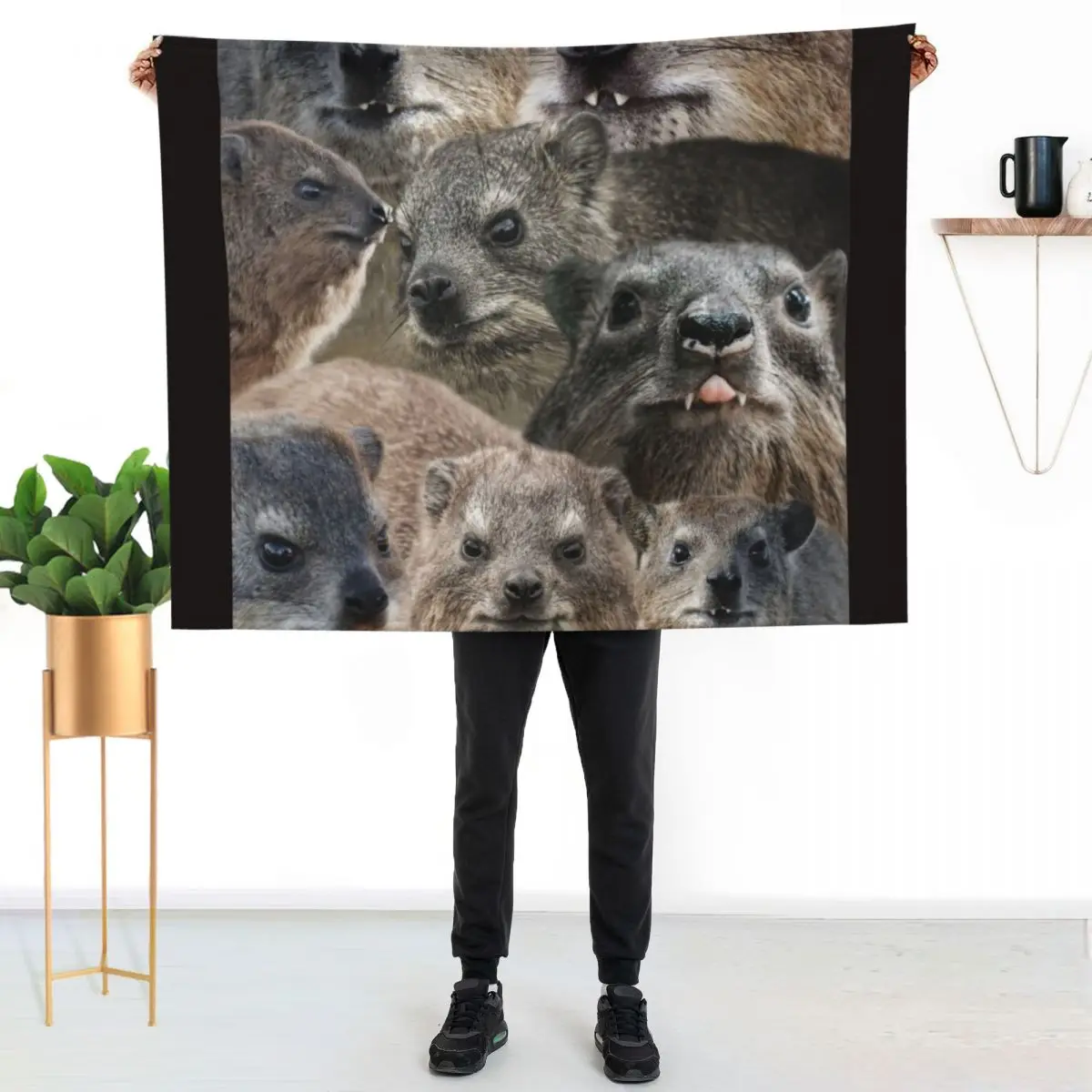 A LOT of Rock Hyrax here Throw Blanket Travel Soft Plush Plaid Soft Beach Thin Weighted Blankets