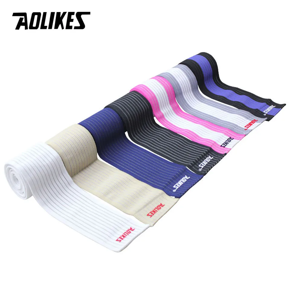 AOLIKES 1PCS Elastic Bandage Tape Sport Knee Support Strap Shin Guard Compression Protector For Ankle Leg Wrist Wrap