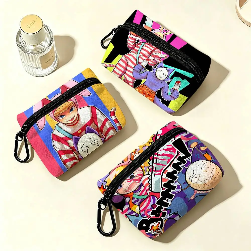 Anime Popee The Performer Good Quality Lightweight Oxford Fabric Coin Purse Carabiner Hook Design Mini Card Key Organizer Bag
