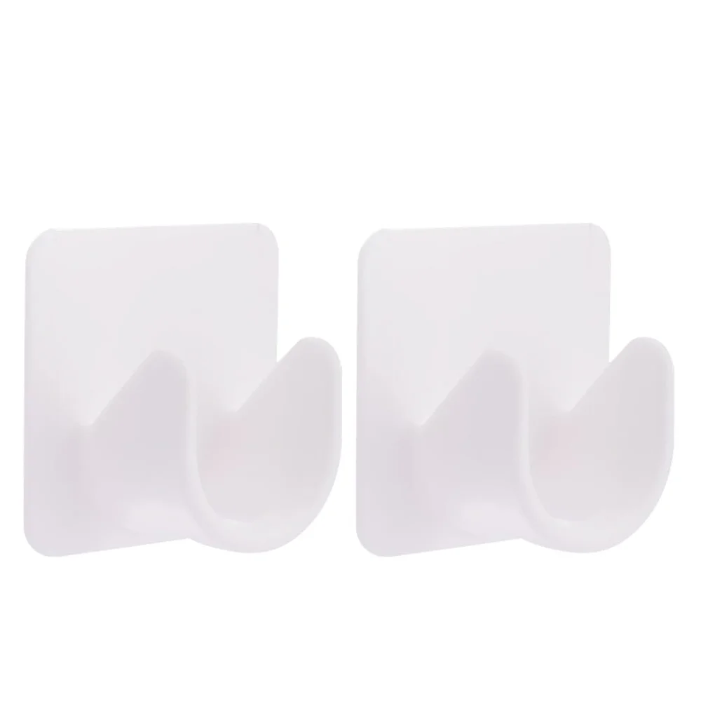 Multifunctional Curtain Rod Hooks Shower Curtain Adjustable Self-Adhesive Hooks No Hole Punching Rod Fixing Bracket 2Pcs