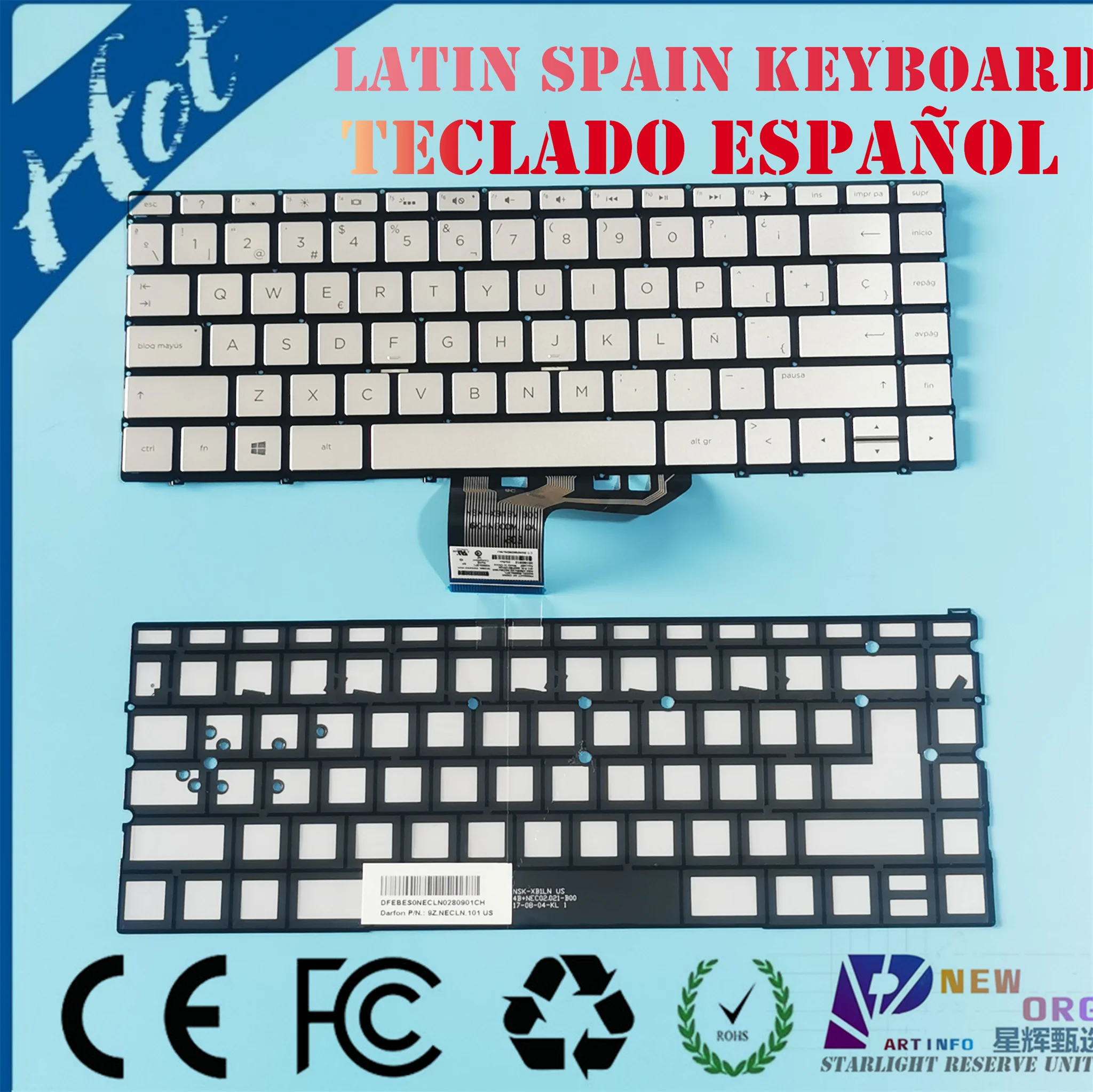 

SP LA Backlit Keyboard for HP SPECTRE X360 13-AC 13-W 13-AP 13-AE TPN-Q199 X31 TPN-Q178 series laptop SLIVER 920694-071