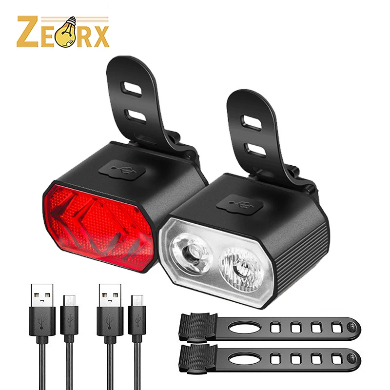 

2pcs/pack Aluminum Alloy Bike Light Set, 450mAh 7 Modes IPX6 Waterproof Front Rear Bicycle Light Tool-Free Installation