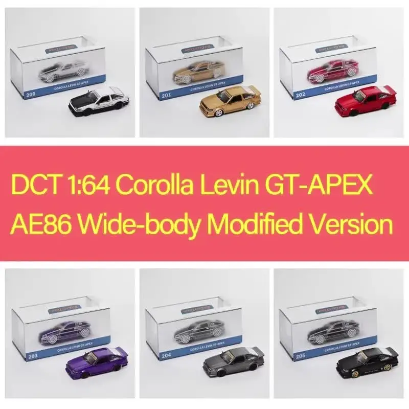 DCT 1:64 Corolla Levin GT-APEX AE86 Wide-body Modified Version