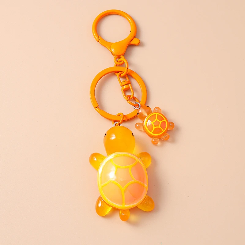 Cute Resin Simulated Tortoise Keychain Cartoon Animal Key Ring Pendant for Women Girl Handbag Decor DIY Kid's Jewelry Gift