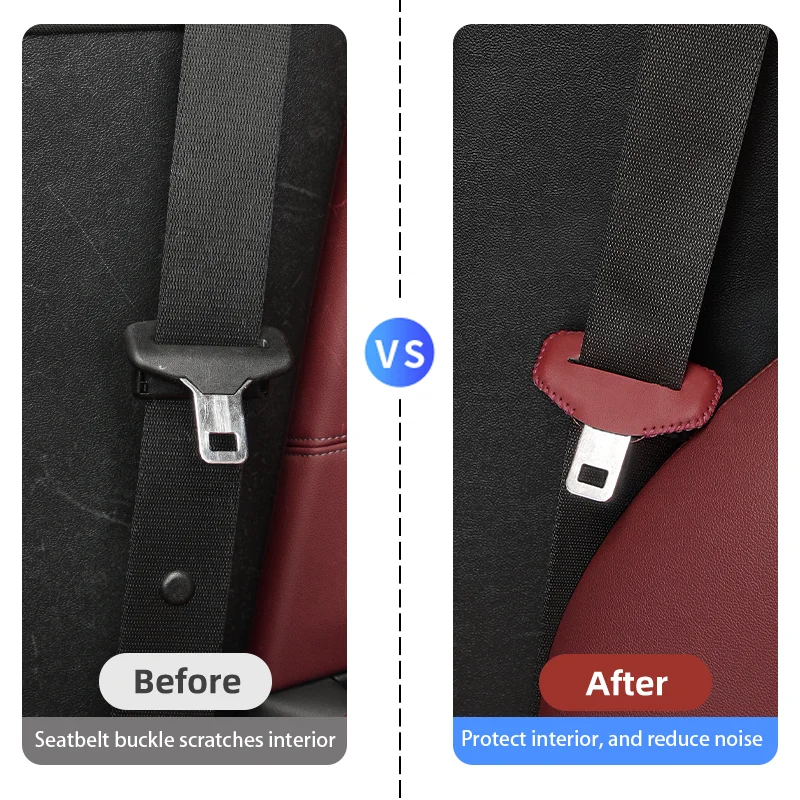 For Porsche Cayenne Macan Panamera Car Seat Belt Buckle Clip Protector PU Leather Anti-Scratch Interior Cover Safety Accessories