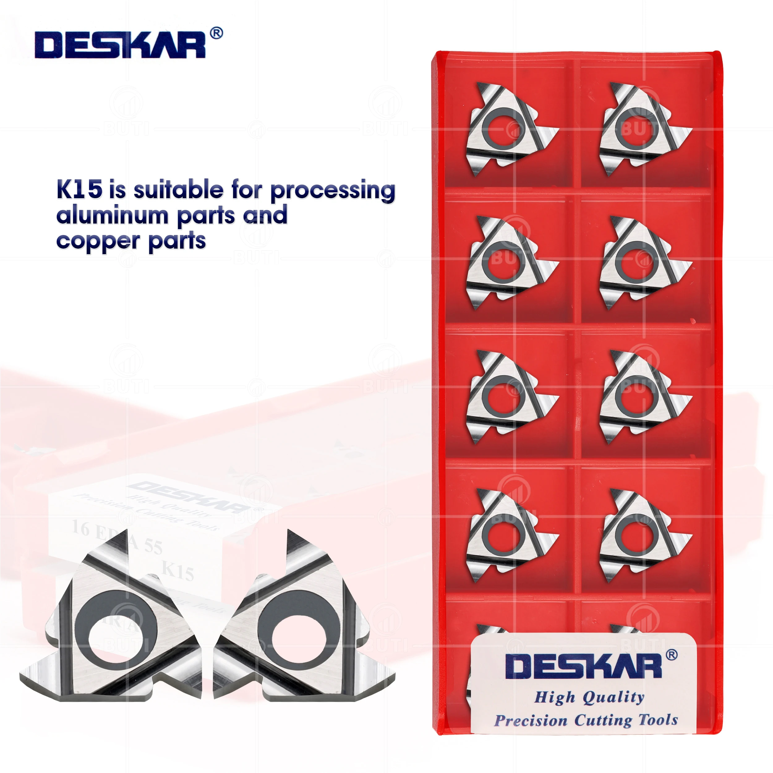 Deskar 100 Original 16er 16ir A55 A60 G55 G60 Ag55 Ag60 K15 Rosqueamento Torneamento Ferramenta Cnc Torno Cortador de Corte Inserção para Alumínio