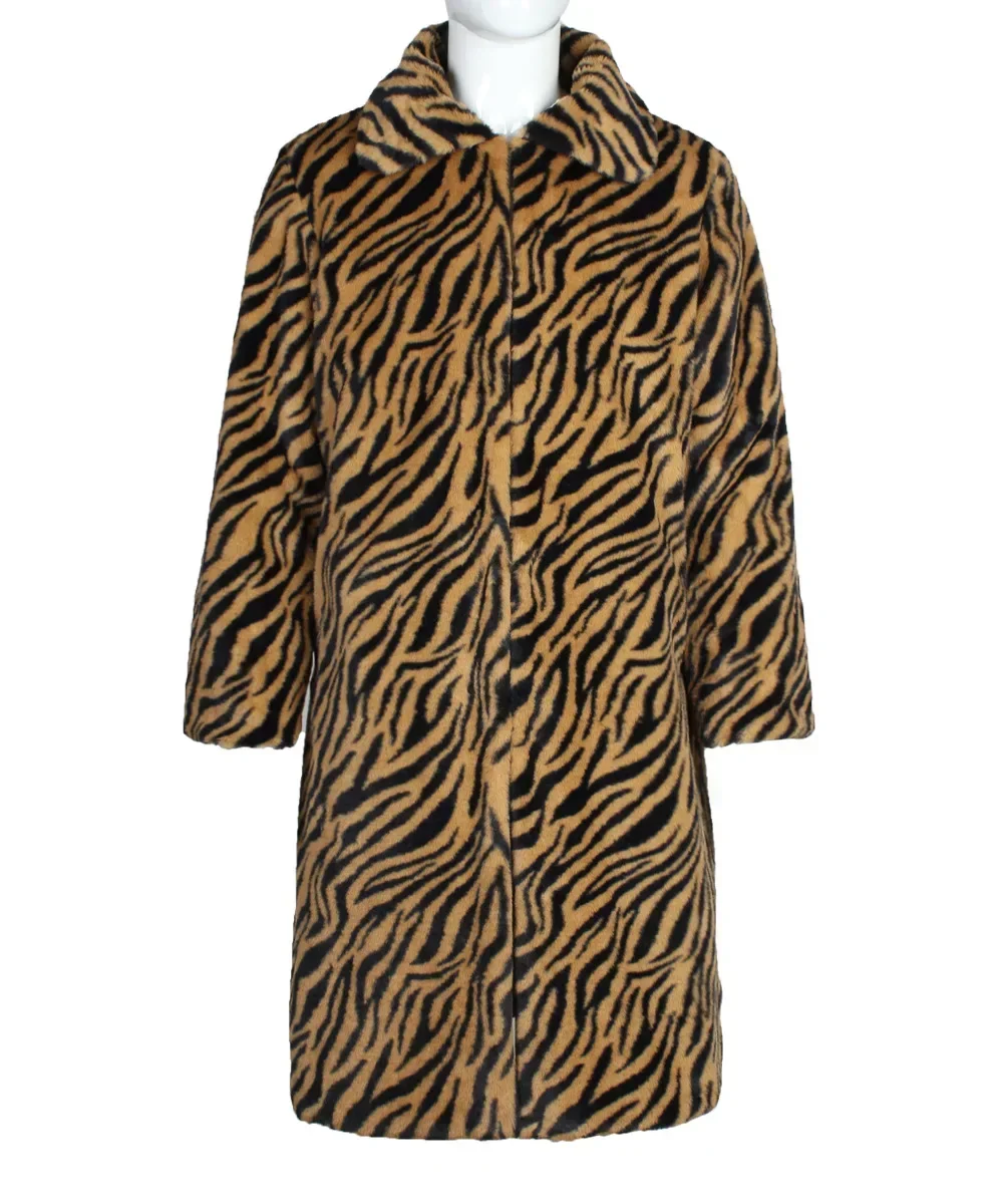Men Faux Fox Fur Jacket Coat Winter Zebra-stripe Thick Fluffy Warm Shaggy Outerwear Luxury Fur Long Jacket Bontjas Jackets Mens