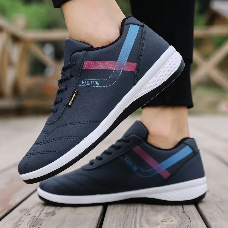 2026 New Men Tennis Shoes Spring Autumn Waterproof Walking Sneakers Leisure Male Leather Sports Shoes Non-Slip Footwear Chaussur