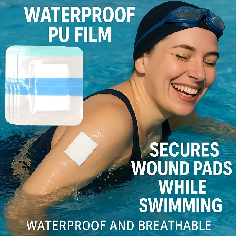 30 PU-wasserdichte Wundpflaster, transparenter Wundverband, geeignet für Outdoor-Sportarten, Schwimmen und Duschen. – Detail 1