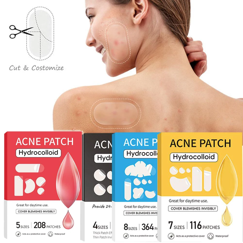 แผ่นแปะสิวขนาดใหญ่สำหรับใบหน้า, แผ่นแปะสิวไฮโดรคอลลอยด์ขนาดใหญ่สำหรับร่างกาย, หน้าผาก, คาง, สิวอักเสบ (แบบแผ่น, แบบโค้ง, แบบจุด)