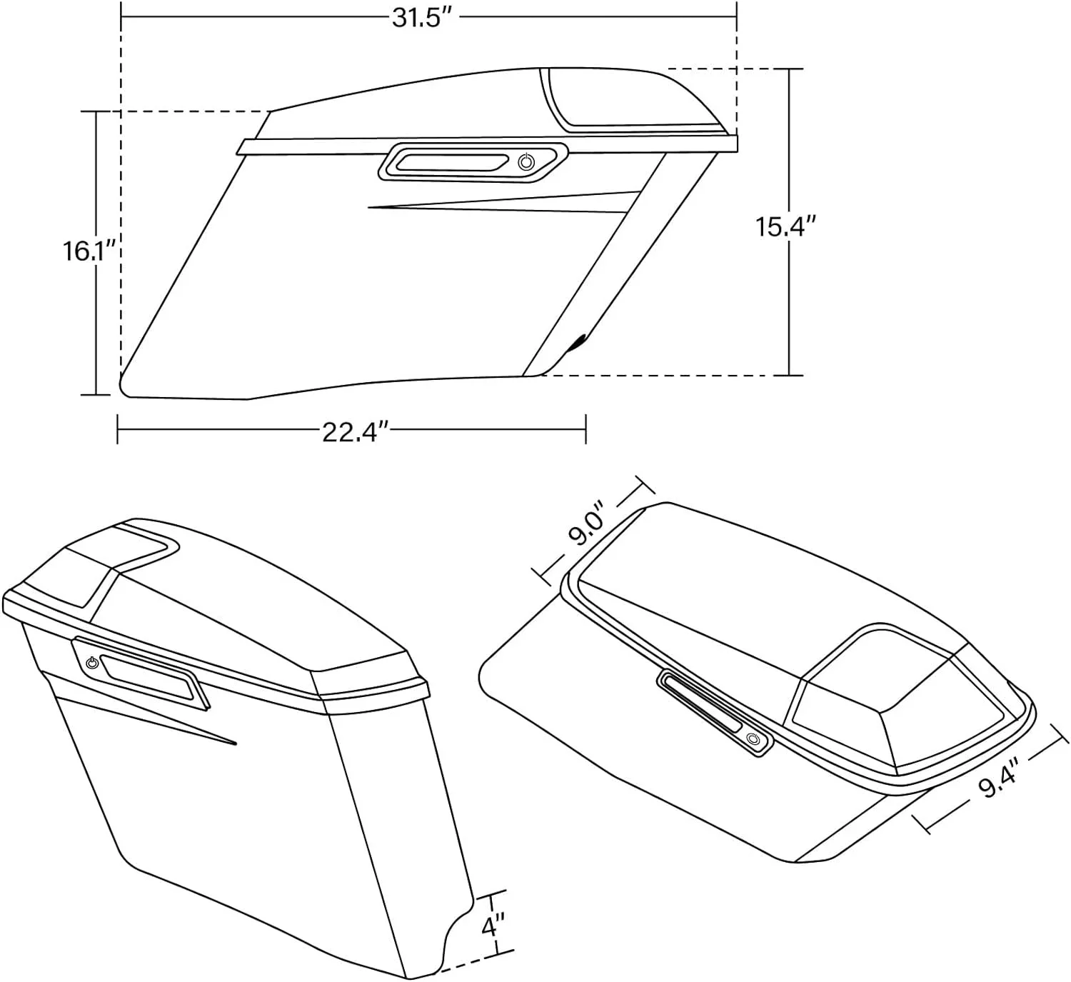 Motorcycle Hard ABS Saddle Side Bags Boxes Cases Saddlebags with Conversion Bracket For Harley Softail Custom Fat boy Deluxe