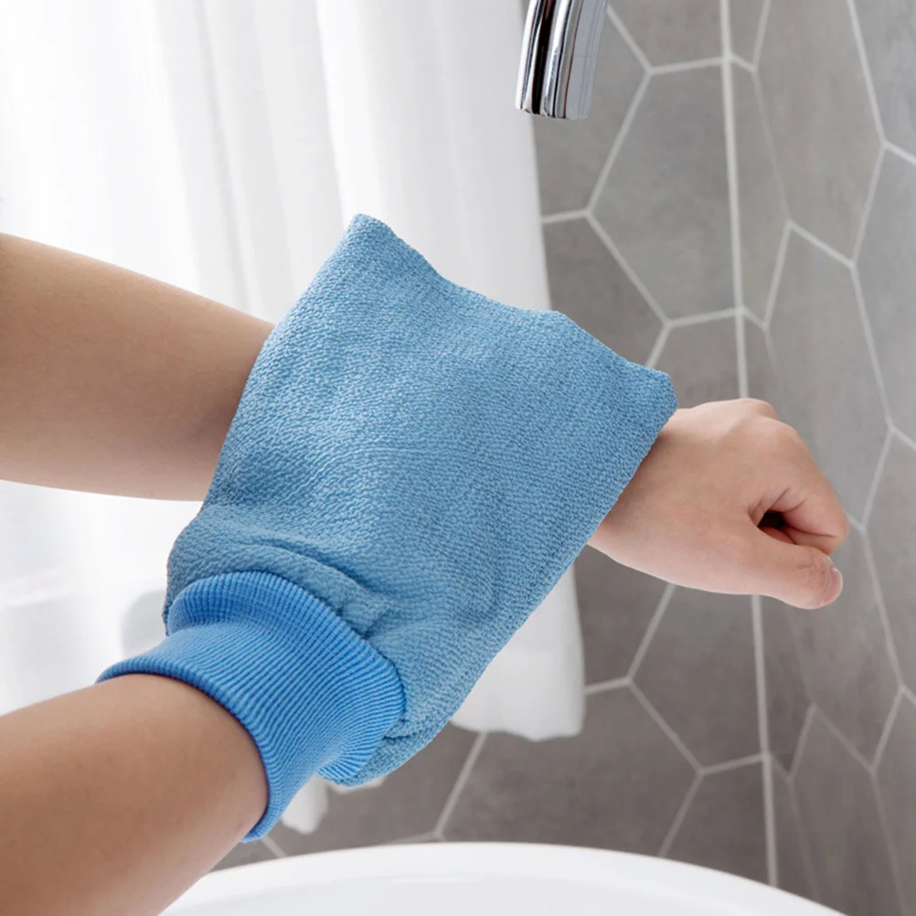 

4pcs Bathing Gloves Premium Cotton Polyester Shower Scrubber Exfoliating Skin Cleaner Smooth Soft Random Color