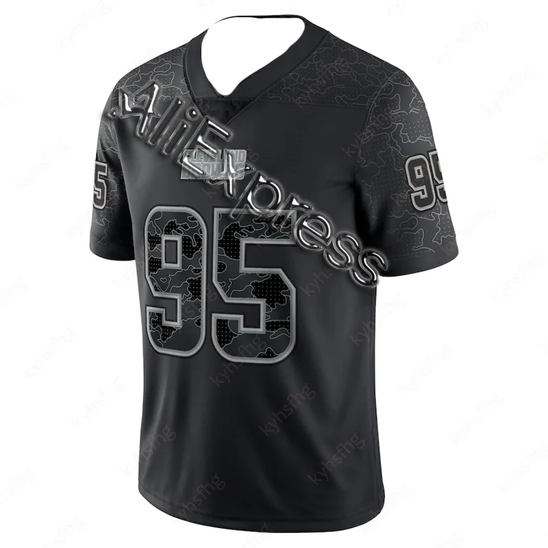 25 Summer Adult Cleveland American Football Jersey Rugby Jersey Sportswear Training Jersey Browns Garrett Number 95 T-shirt