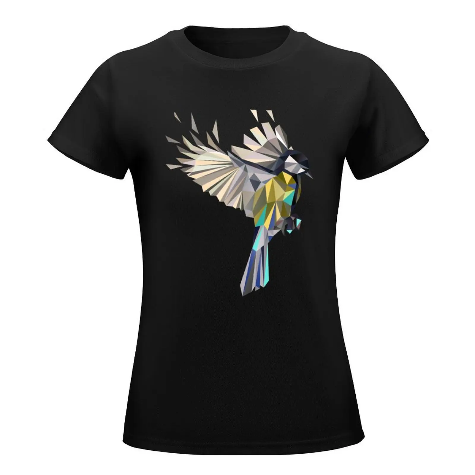 Flying Songbird Cyanistes Caeruleus / Bluetit Bird - white T-Shirt customs cute clothes summer tops t-shirt dress for Women sexy