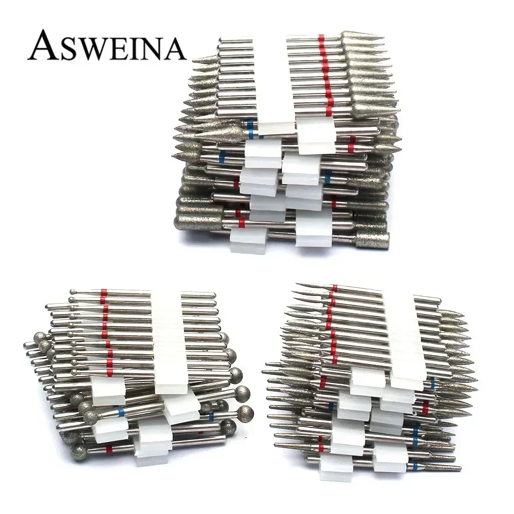 

10pc Diamond Nail Drill Bits Set Electric Milling Cutters Kits Manicure Drills Pedicure Files Gel Polish Tools Nail Accessories