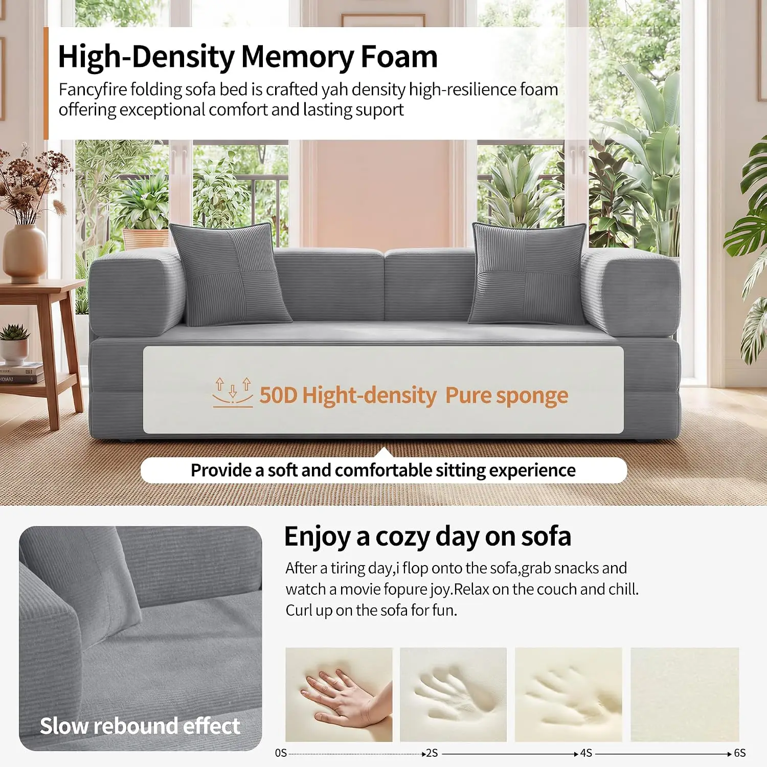 Modern Convertible Sleeper Sofa Bed 5
