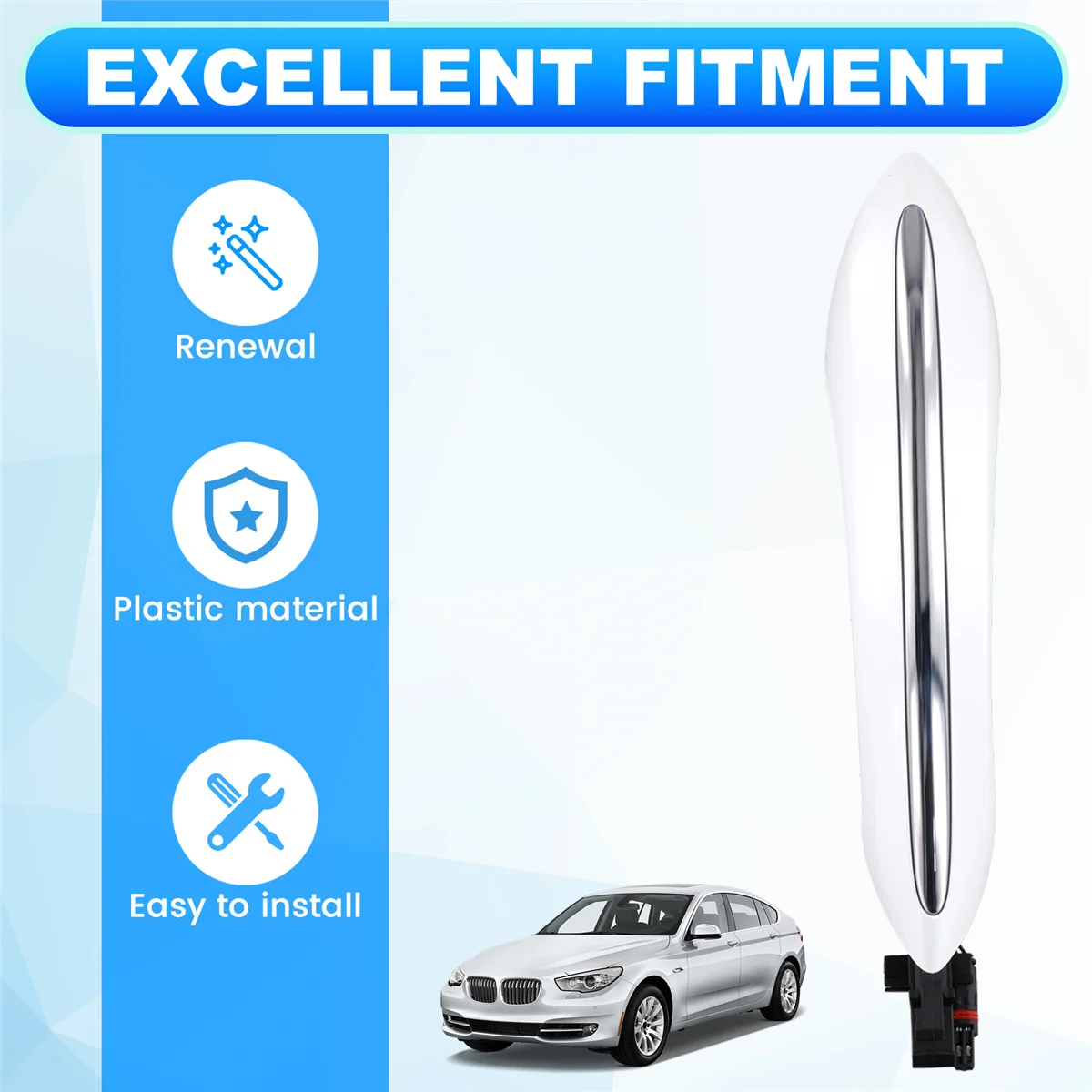 

Outer Exterior Door Handle+Light LHD for BMW 51217231929 Rear Left-A77Q