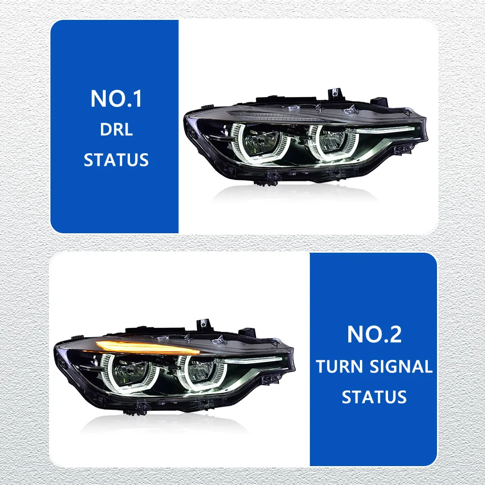 LED المصابيح الأمامية لسيارات BMW 3 سلسلة F30 F35 13-18 كامل led DRL سيارة رئيس مجموعة مصابيح إشارة اكسسوارات السيارات تعديل مصباح