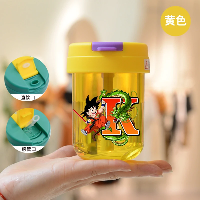 

Детская бутылка для воды Dragon Ball 300 мл, мини, пластиковая, с соломинкой, противоударная и герметичная, милая, портативная, для спорта на открытом воздухе, для сока