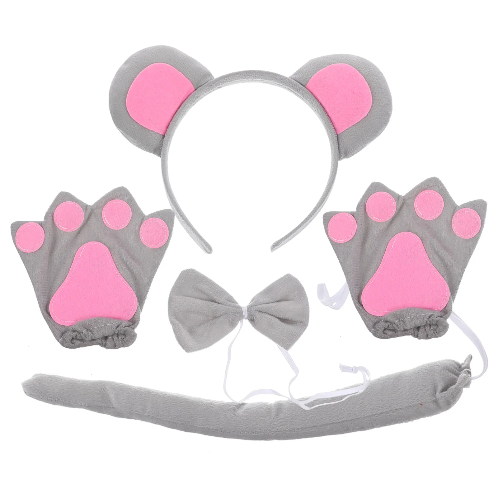 

Mouse Ears Headb Grey Gloves Costume Hair Accessories Cosplay Party Favor Festivals Decorative Bow Tie